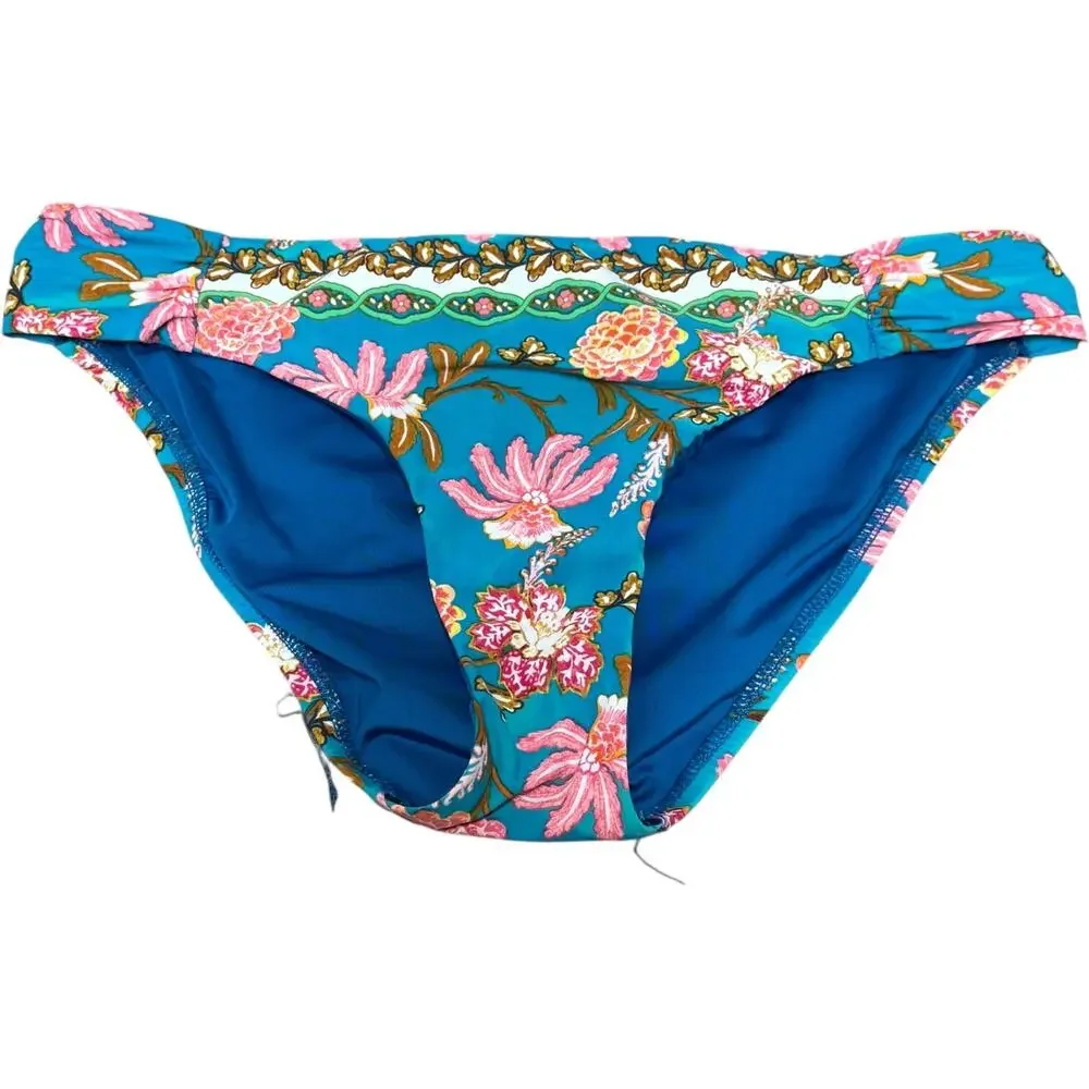 Nanette Lepore Polynesian Floral Tankini 2-Piece Swimsuit Blue Pink 6